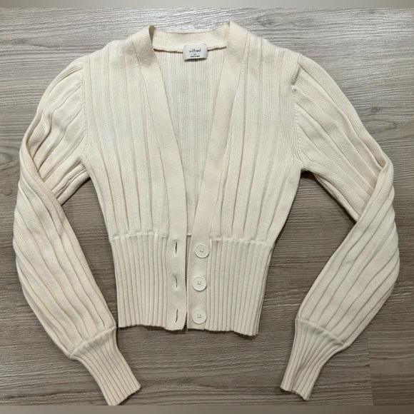 Aritzia Wilfred Thais Plunge Cream Cardigan - Picture 4 of 8